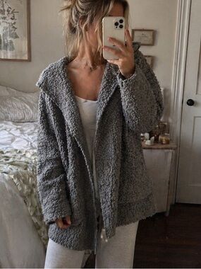 Barefoot Dreams Boucle cardigan gray size XS soft luxury loungewear cozycore